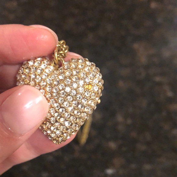 J.Crew necklace—gold heart with diamond details - Picture 4 of 5
